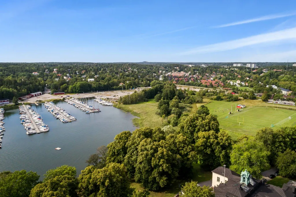 Vue aérienne - Modern Flat with Slottspark View in Djursholm