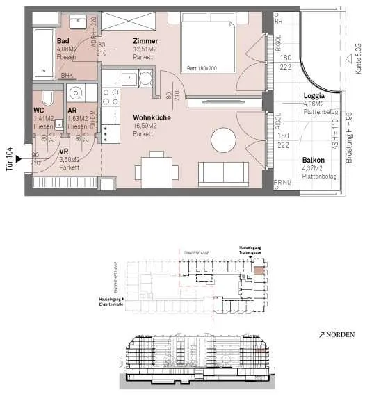 Planimetria - Modern Apartments with Danube View in Vienna