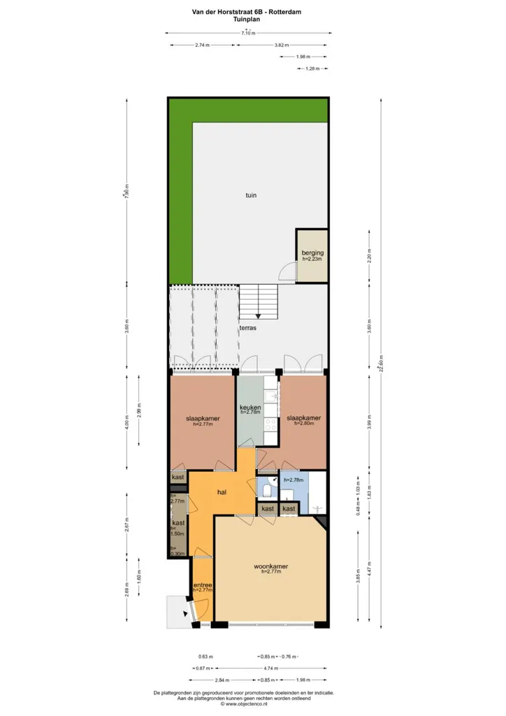 Plan - Spacious Ground Floor Flat with South Garden in Blijdorp