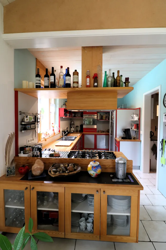 Cuisine - Maison Contemporaine avec Piscine en Campagne