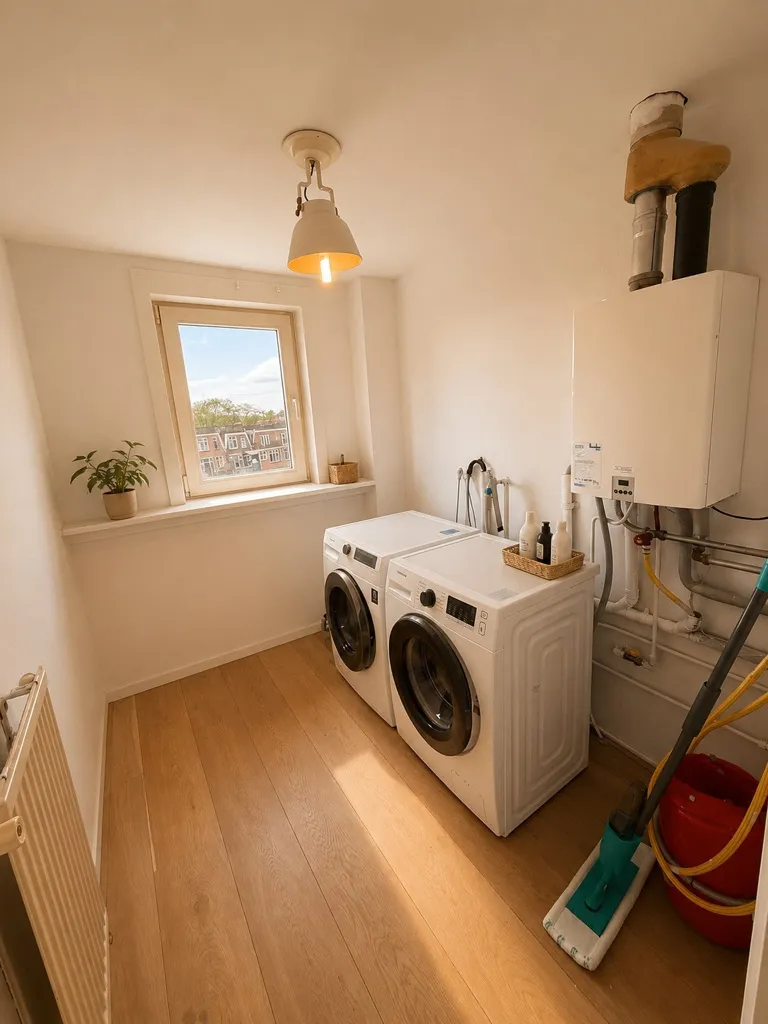 Pesuköök - Renovated Duplex with Water View in Rotterdam