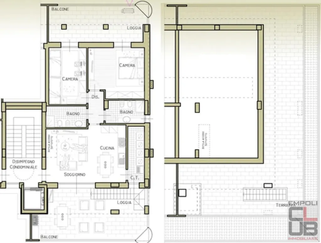 Plaan - Attico with Terraces in Empoli Centre