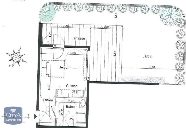 Floor Plan - Studio with Private Garden in Drap