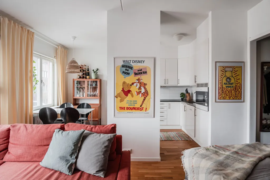 Séjour - Modern Flat with French Balcony in Central Uppsala