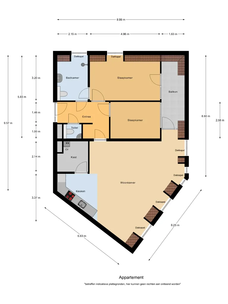 Plan - Portiekflat with Loggia in Diessen Centre