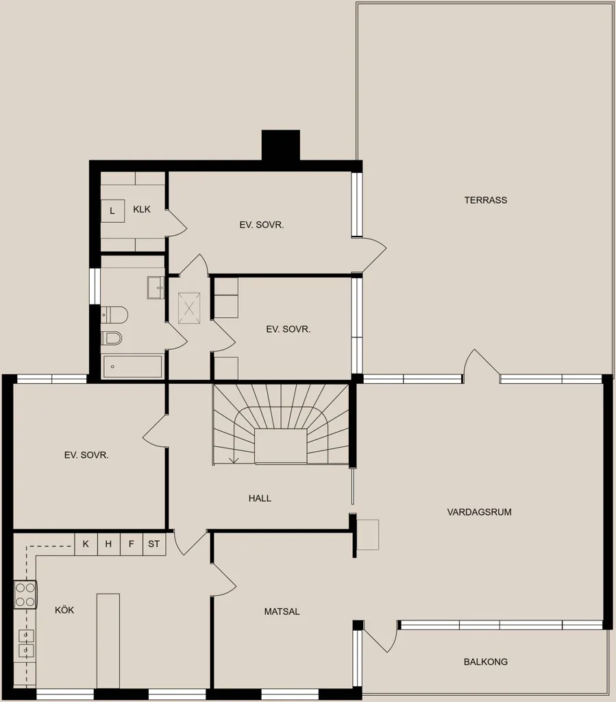 Plan - Architectural Villa with Garden in Norrköping