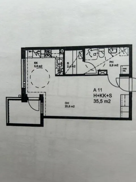 Planimetria - Balcony Flat with Sauna in Etu-Lyötty, Oulu