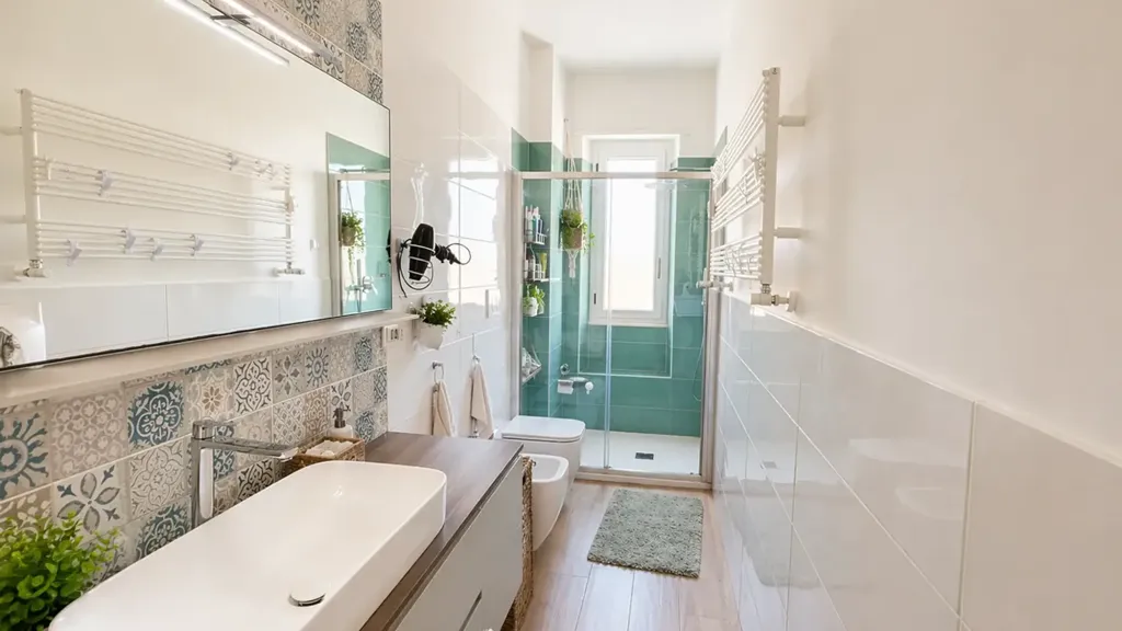 Bathrooms - Rearranged Apartment with Balcony in Pianezza