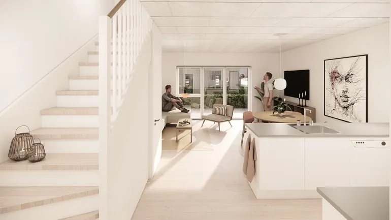 Cucina - Modern Terraced House with Terrace in Årslev