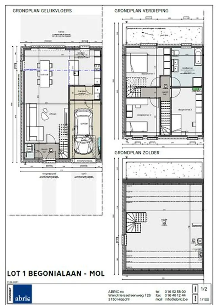 Plan - Nouvelle Maison avec Garage à Mol