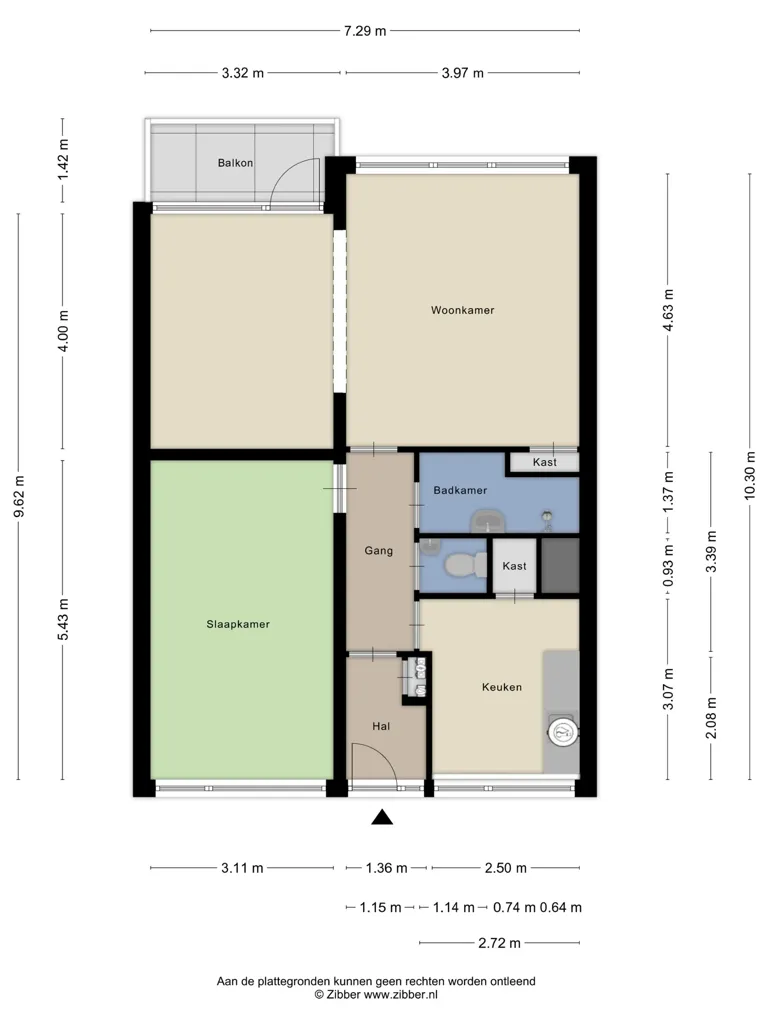 Plan - Galerij Flat with Balcony in Schiedam