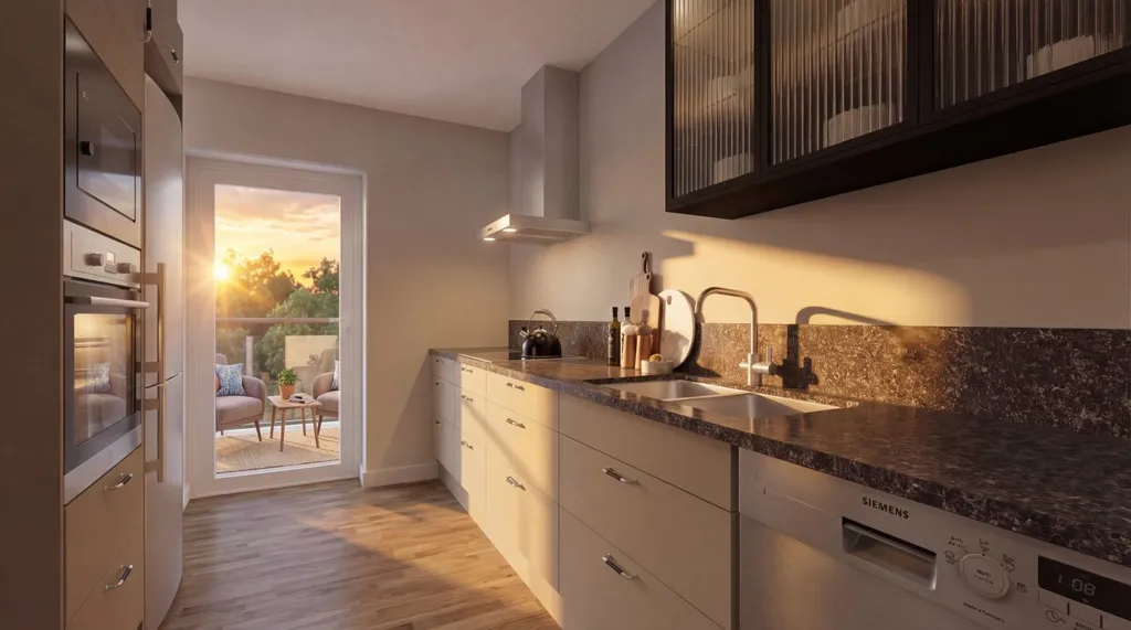Cucina - Modern Apartment with Balcony in Majorna
