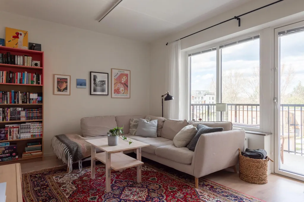 Living Room - Modern Flat with Balcony in Södra Ladugårdsängen