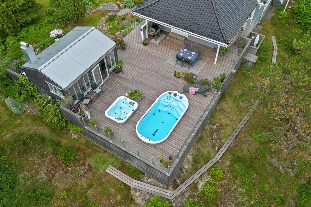 Vue aérienne - Architect-Designed House with Sea View in Larvik
