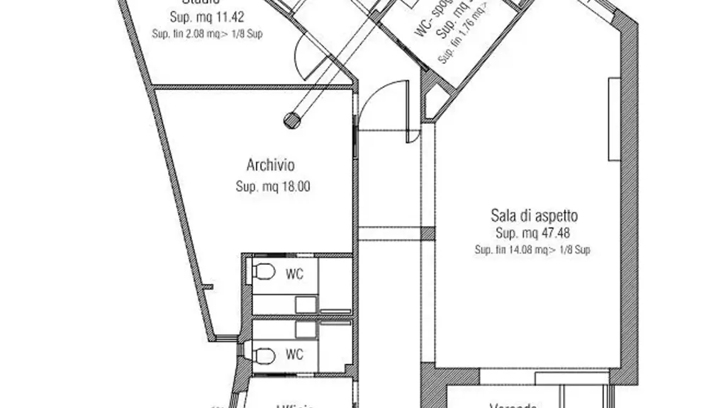 Plan - Rustic-Style Apartment with Historic View in Florence