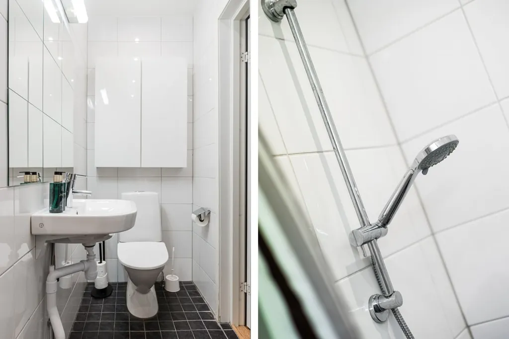 Salles de bain - Studiokänsla with High Ceilings in Central Huskvarna