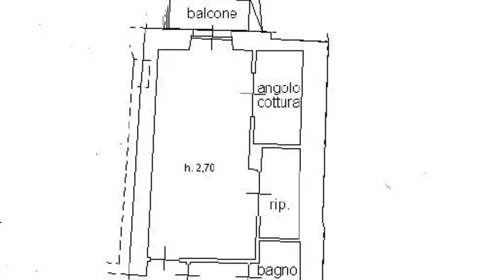 Floor Plan - Studio Apartment with Balcony in Mondovì