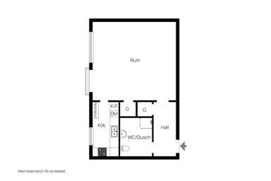 Floor Plan - Renovated Flat with Balcony in Sundsvall