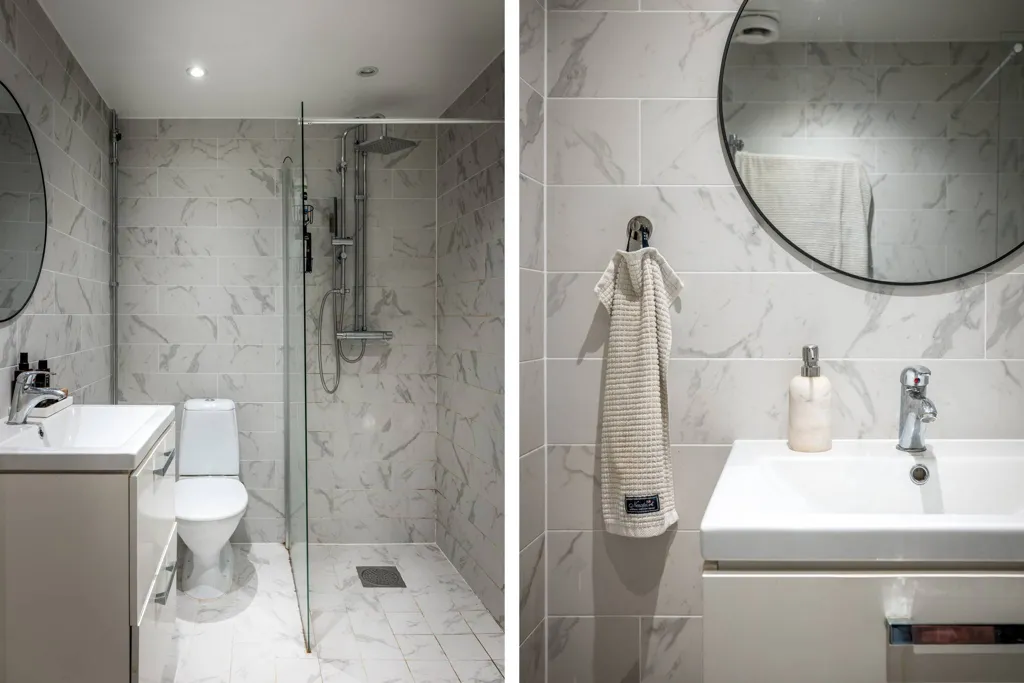 Bathrooms - Apartment with Garden Access in Stockholm