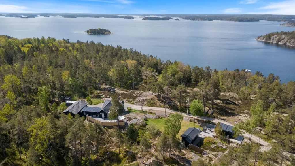 Aerial - Seaside Villa with Sauna & Pool near Ingaröfjärden