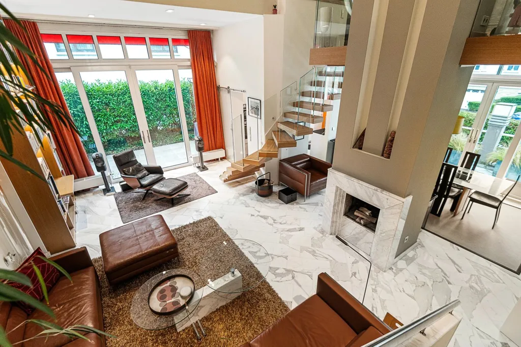 Living Room - Architectural House with High Ceilings in Bereldange