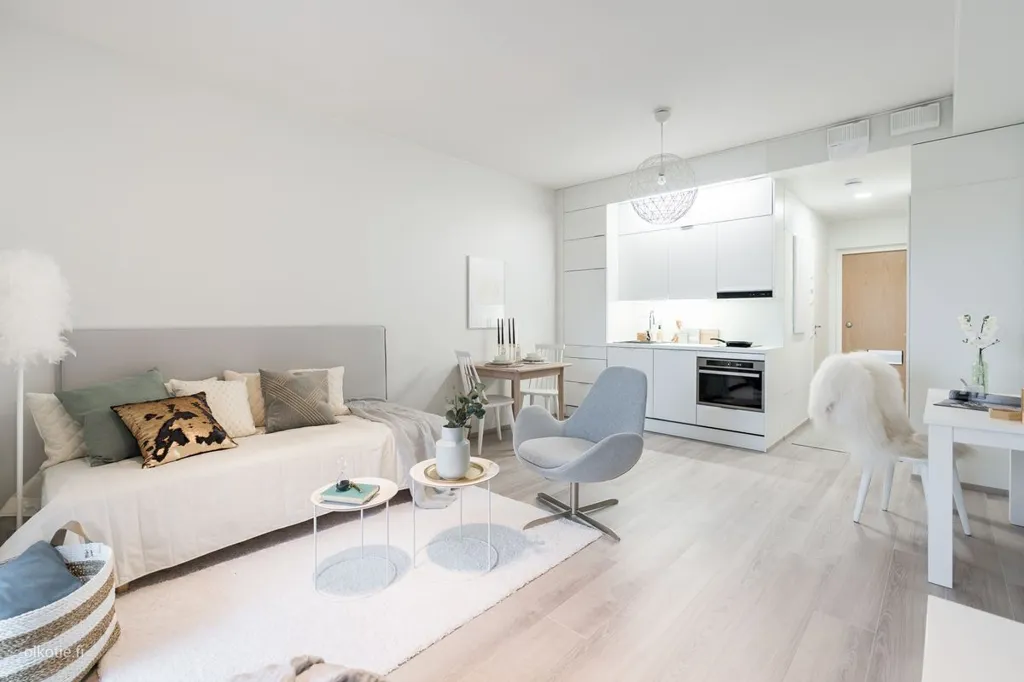 Séjour - Bright Studio with Metro Access in Herttuankulma, Turku