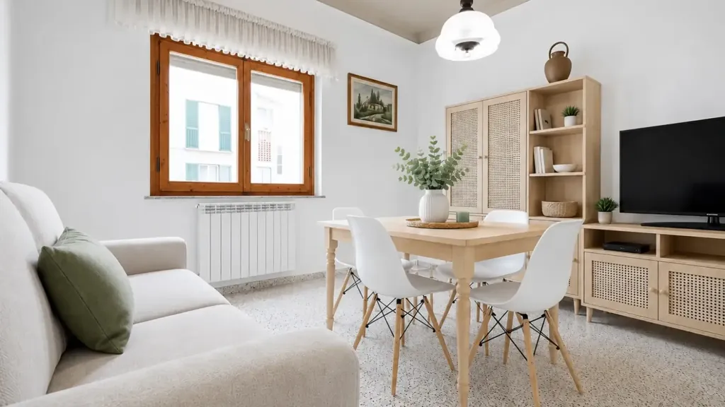 Séjour - Quadrilocale with Balcony and Garage in Certaldo