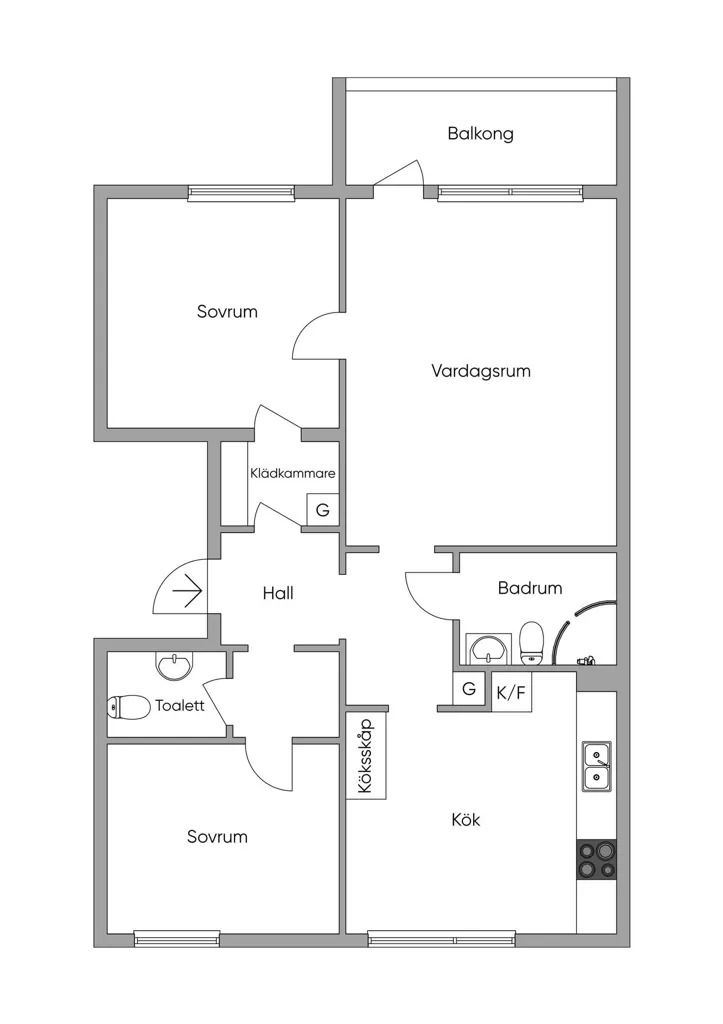 Appartement 3 pièces à Trollhättans kommun