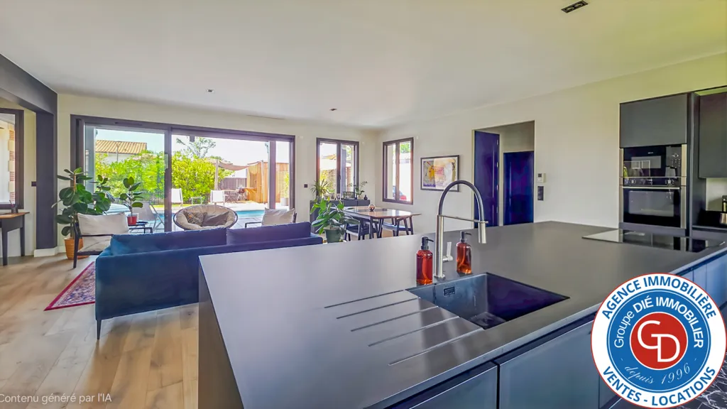 Köök - Contemporary Villa with Pool in Mios
