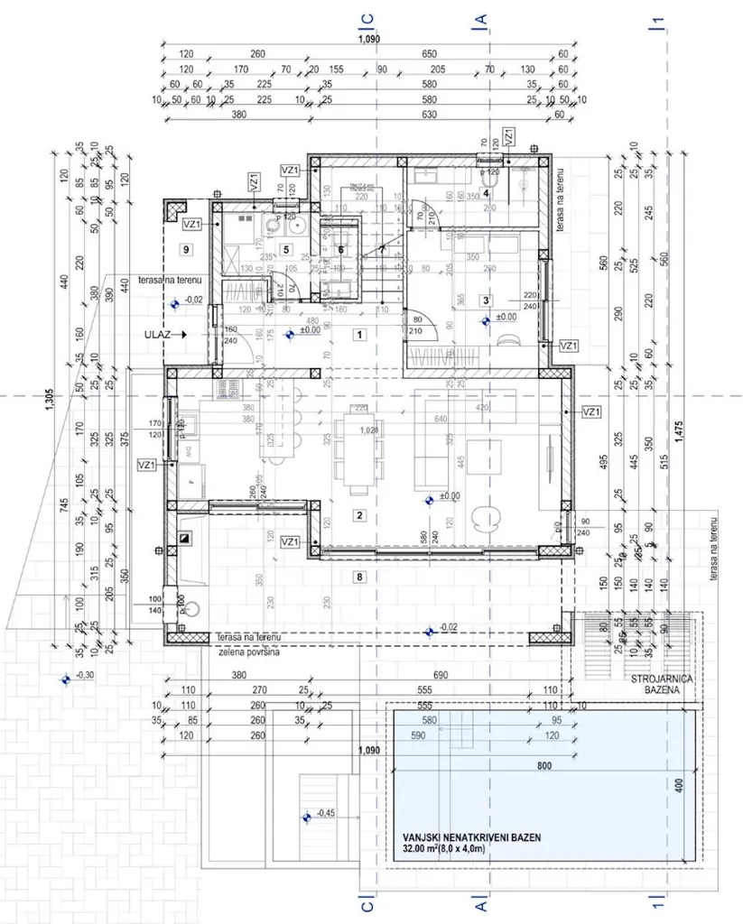 Plaan - Detached House Plot with Pool in Malinska