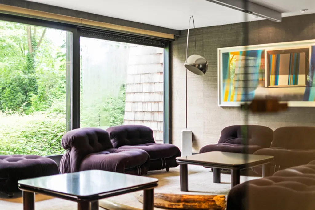 Séjour - Villa Architecturale avec Vue sur le Paysage à Meulebeke