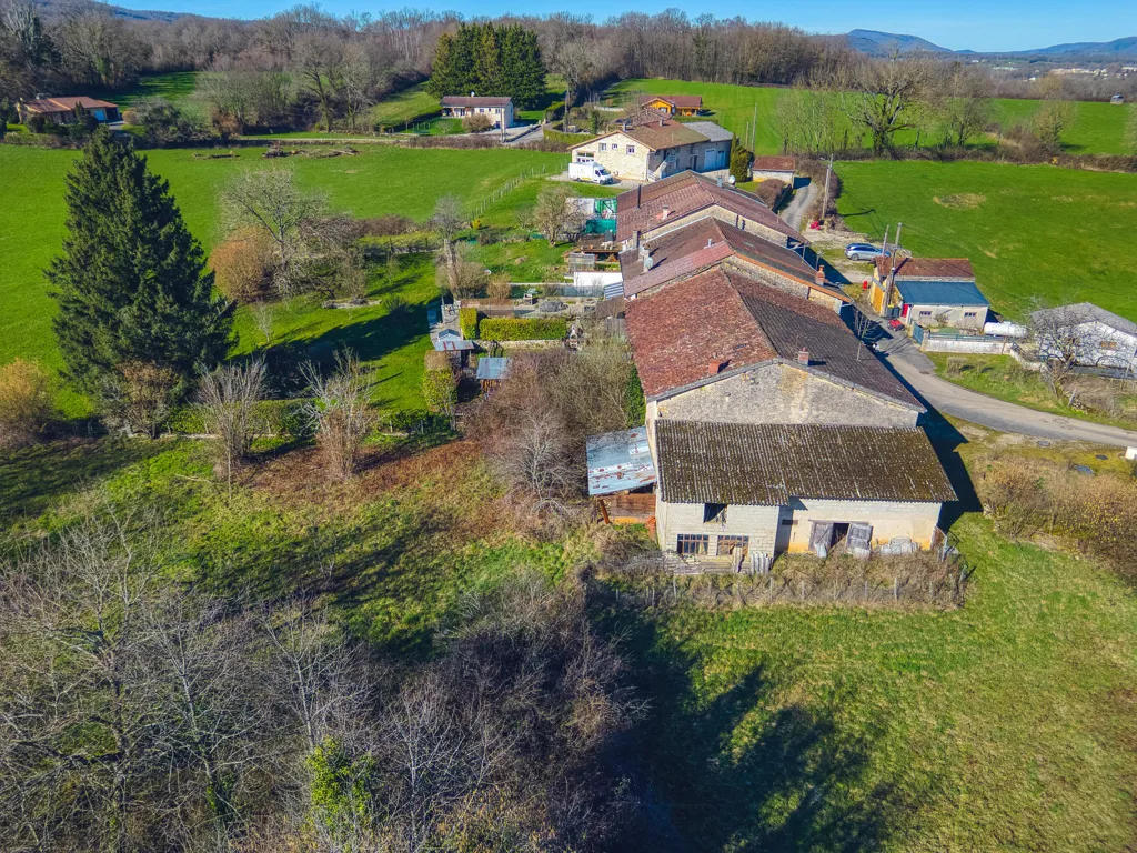 Vue aérienne - Maison en Pierre avec Terrain à Bohas
