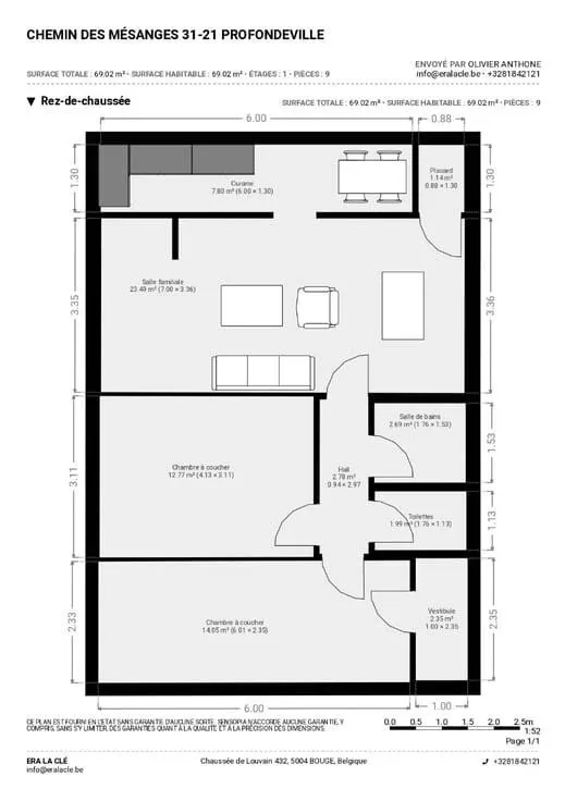 Plan - Maison au Calme à Profondeville