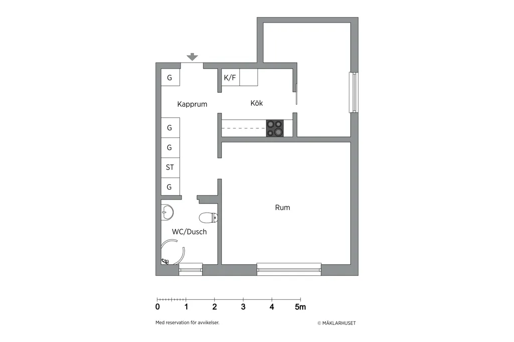 Plan - Corner Flat with Renovated Features in Bokgatan