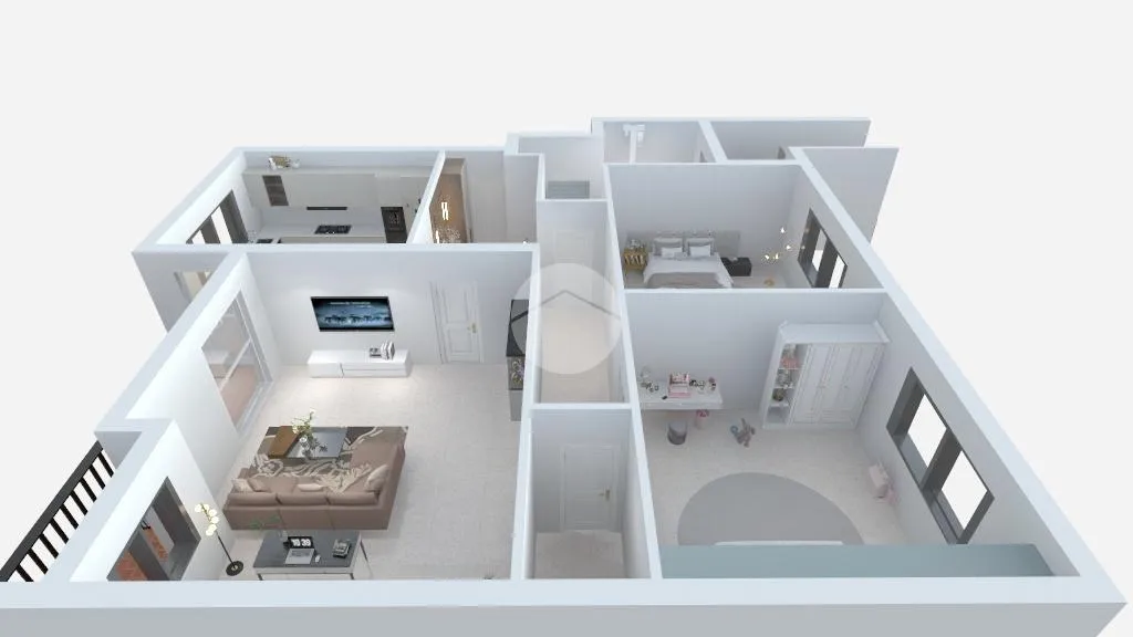 Plan - Four-Bedroom Apartment with Balcony in Florence
