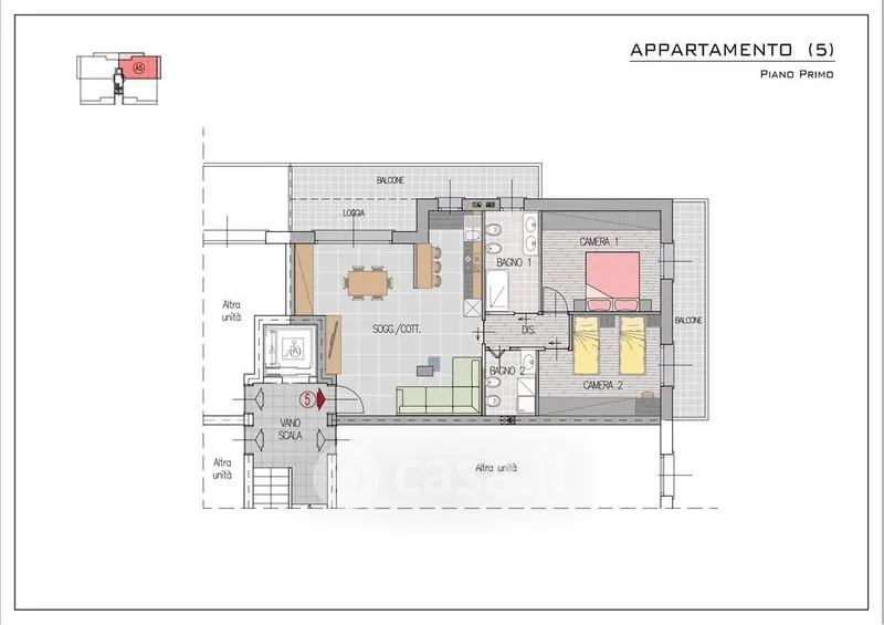 Plaan - Modern Trilocale with Loggia in Inverigo Centre