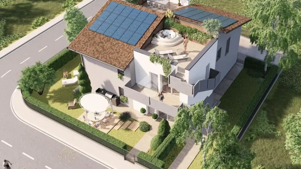 Vue aérienne - Trilocale with Terraces in Oppeano