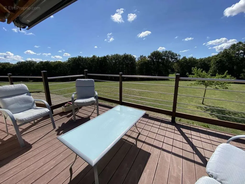 Terrasse - Propriété Contemporaine avec Parc à 8 km de Châtellerault