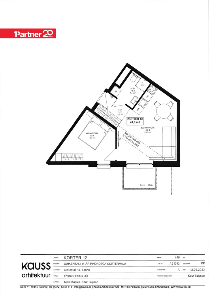 Appartement 2 pièces à Tallinn