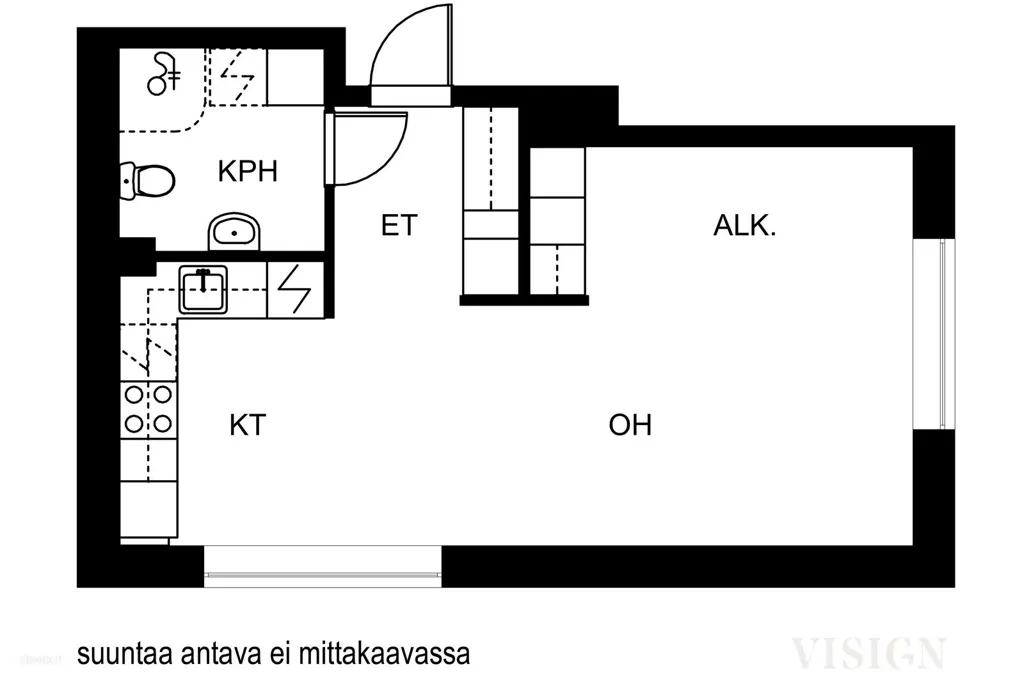 Plaan - Renovated Studio with Saimaa View in Kahilanniemi