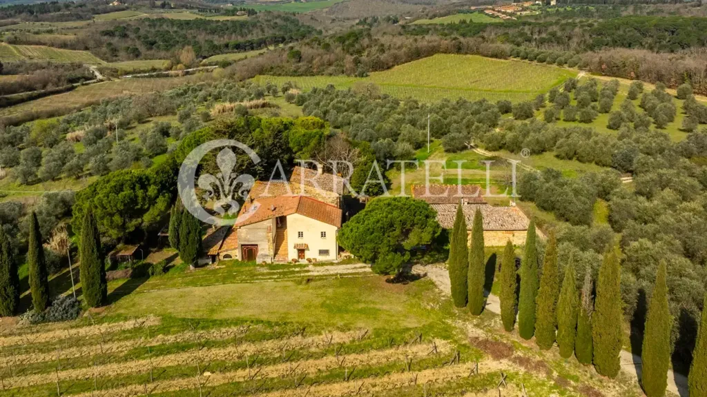 Vue aérienne - Vineyard Estate with Casale in Chianti