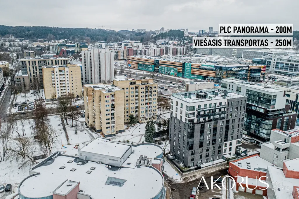 Õhuvaade - Apartment with Balcony in Vilnius Žvėrynas