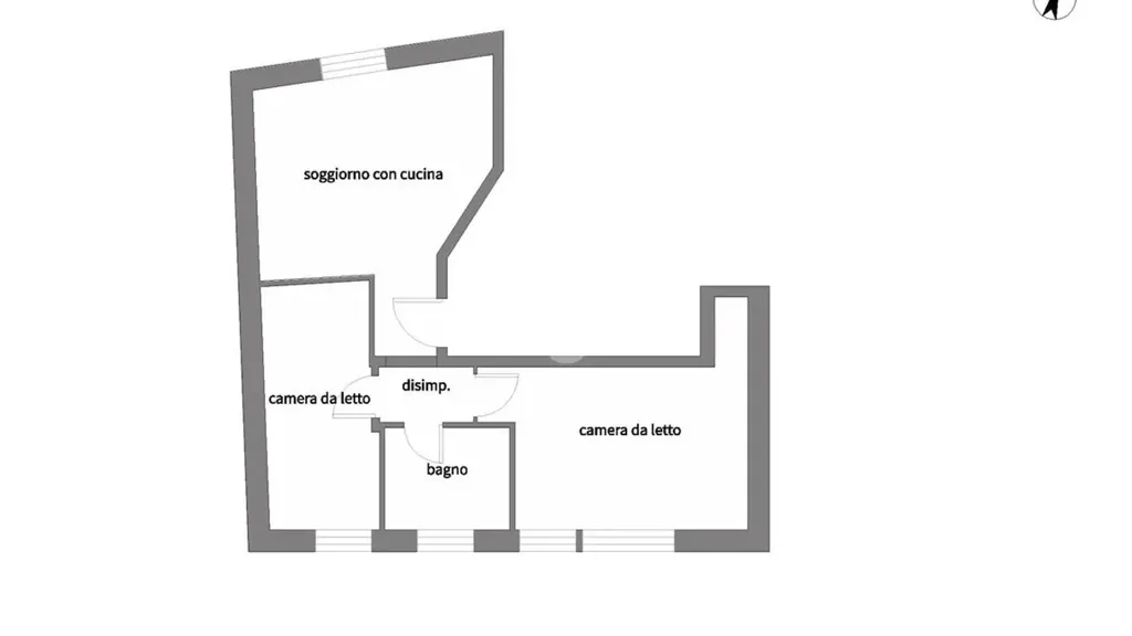 Plan - Rustic Trilocale with Parking in Monticello Brianza