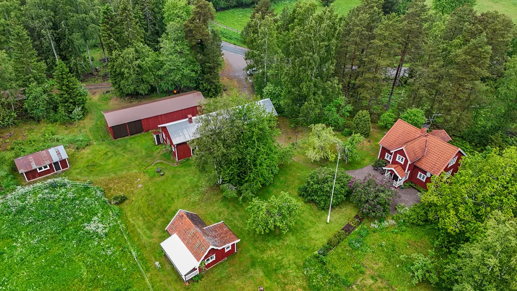 Aerial - Complete Horse Farm with Residence in Rural Area