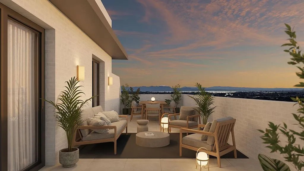 Terrace - New Flat with Pool in Moreras, Valencia