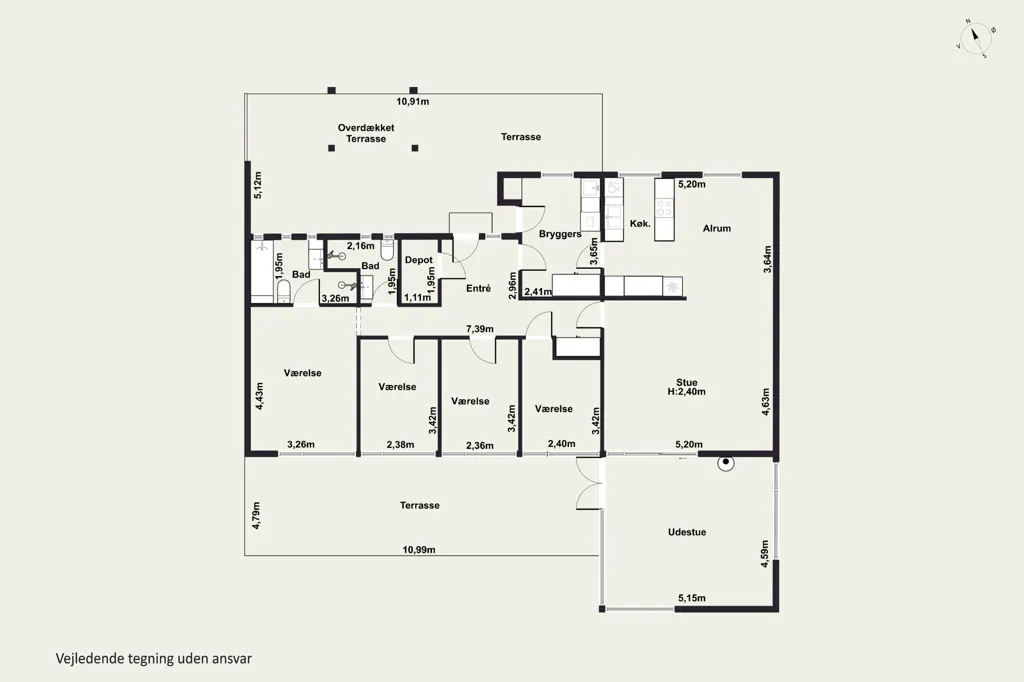 Plan - Fenced Villa with Garden in Albertslund