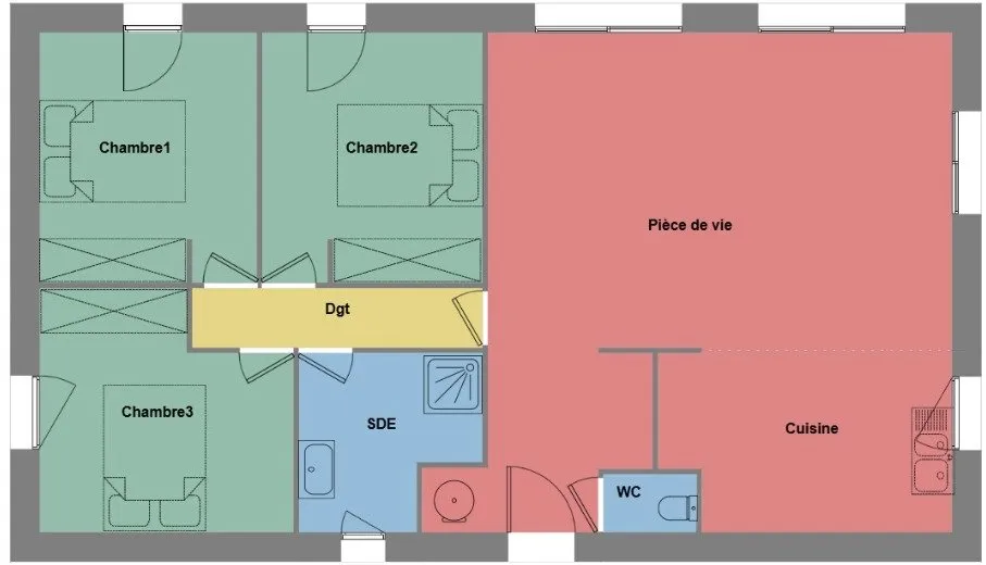 Plaan - New Build House with Garden in Aizenay
