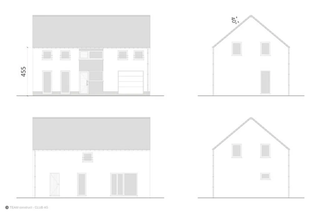 New 4-Facade Villa with Solar Panels in Ferrières