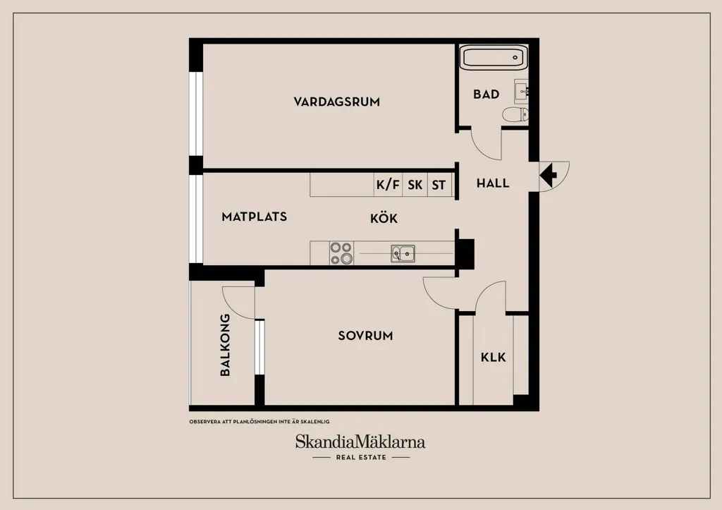 Planimetria - Modern Flat with Balcony in Kallhäll