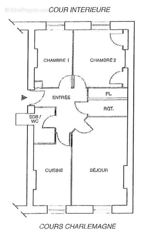 Plan - Appartement T3 avec Ascenseur à Perrache Sainte-Blandine